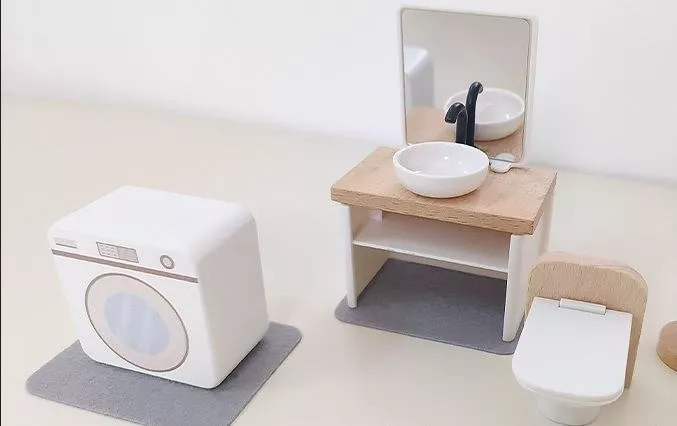 MUEBLES EN MINIATURA MULTICOLOR PARA CASA DE MUÑECAS BAÑO 11 UNIDADES - 4