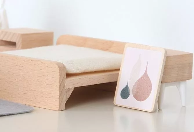MUEBLES EN MINIATURA MULTICOLOR PARA CASA DE MUÑECAS DORMITORIO 10 UNID - 3