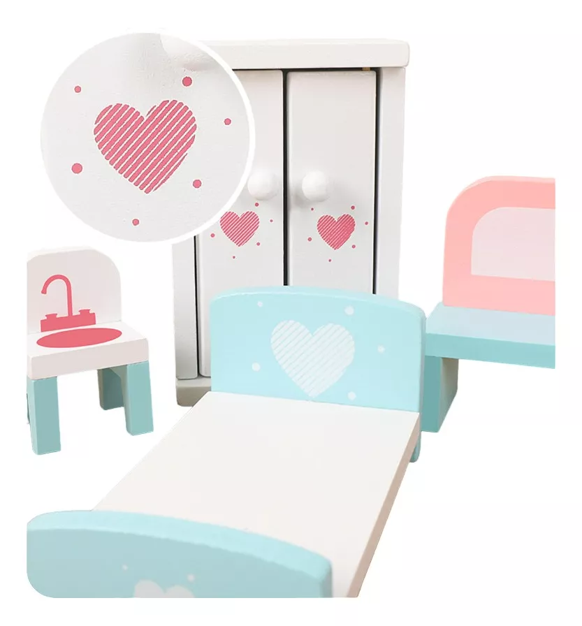 MUEBLES EN MINIATURA MULTICOLOR PARA CASA DE MUÑECAS 22 UNIDADES B144 - 2