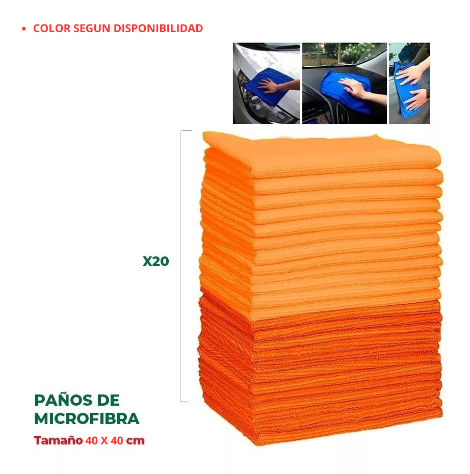 PAÑOS DE MICROFIBRA X20 UNIDADES ECORACER - 1