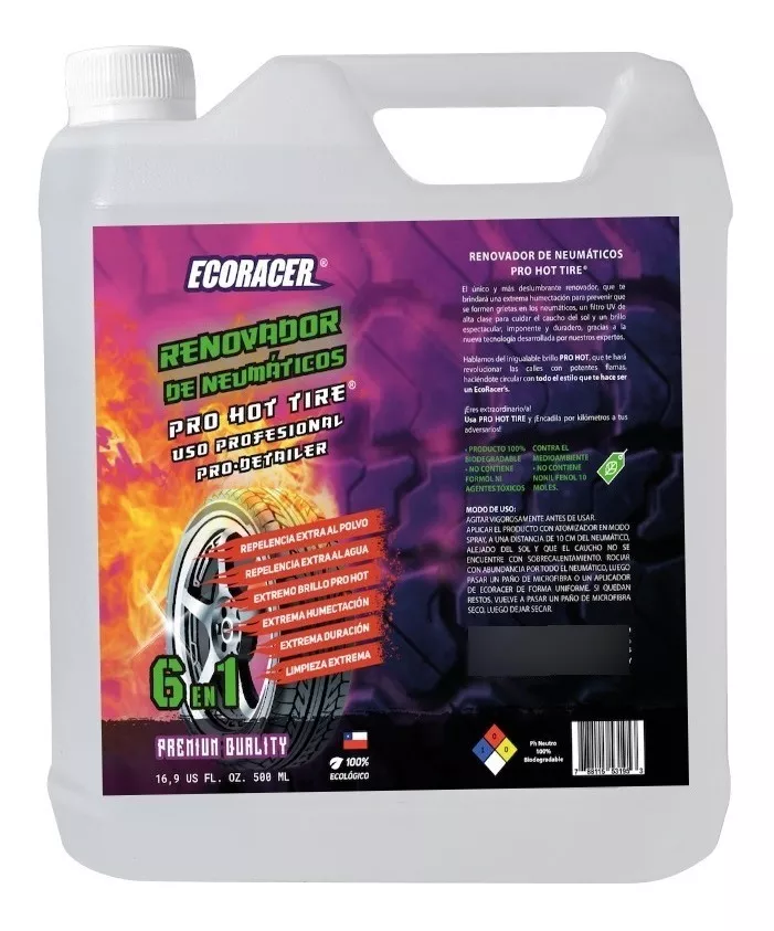RENOVADOR DE NEUMÁTICOS ULTRA BRILLO 5 LT ECORACER - 1