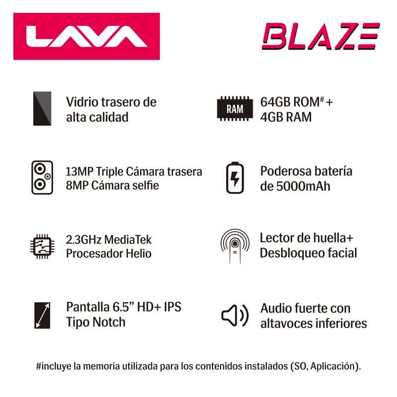 SMARTPHONE BMOBILE LAVA BLAZE 4G  64GB / 4GB RAM  Negro - 5