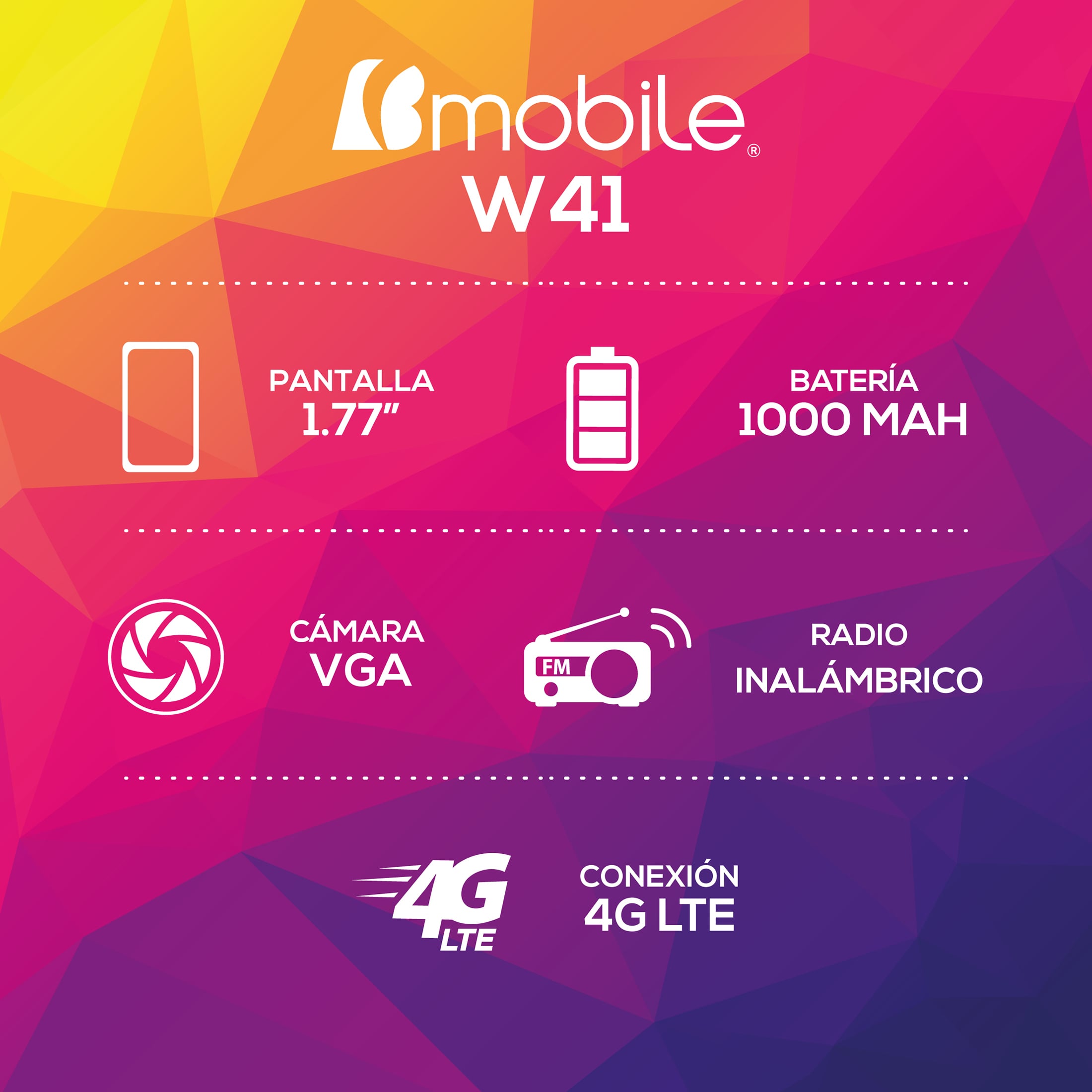 CELULAR BMOBILE W41 BARRITA 4G - 3