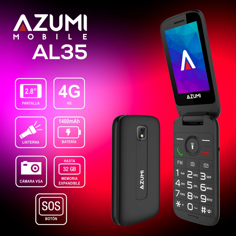 CELULAR AZUMI AL35 CLAMSHELL 4G - 1