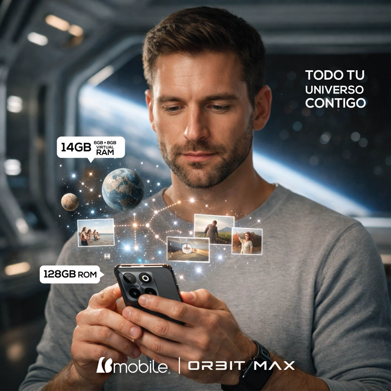 Bmobile Orbit Max 128GB + 14GB RAM 4G Negro | Cámara 108MP + Audífonos Gratis - 4
