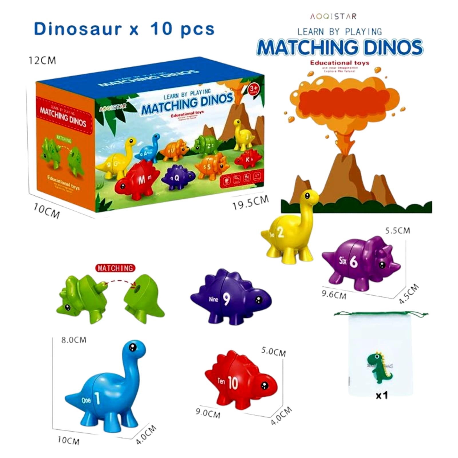 DINOSAURIO NUMEROS DE ENCAJE - 2
