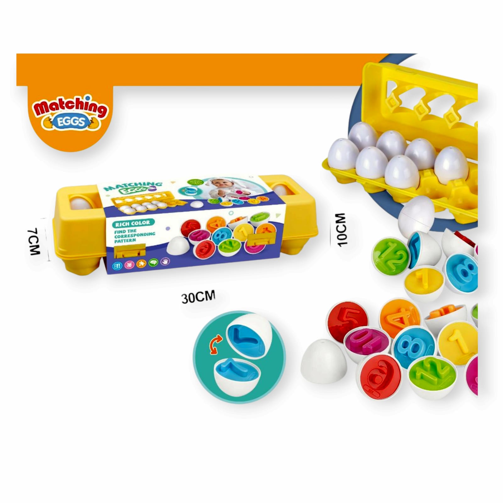 HUEVOS MONTESSORI DE NUMEROS ENCAJE Y COLORES - 3