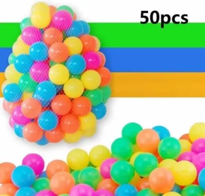 PACK 50 PELOTITAS PLASTICAS DE DE COLORES 6.5 CM - 2