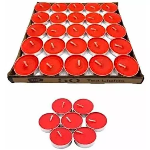 SET 50 VELITAS FLOTANTES DECORACIÓN HOGAR ROJAS - 1