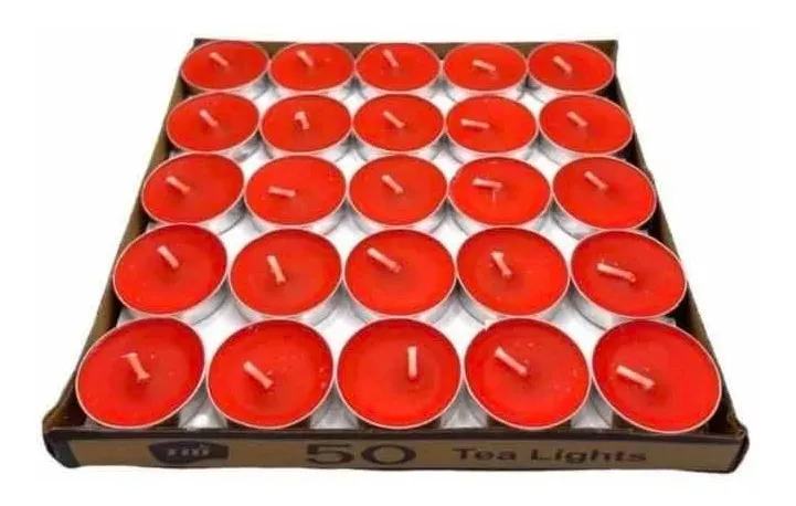 SET 50 VELITAS FLOTANTES DECORACIÓN HOGAR ROJAS - 2