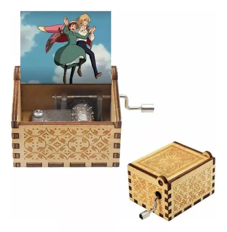 CAJA MUSICAL CASTILLO AMBULANTE MANIVELA HOWLS MOVING CASTLE - 1