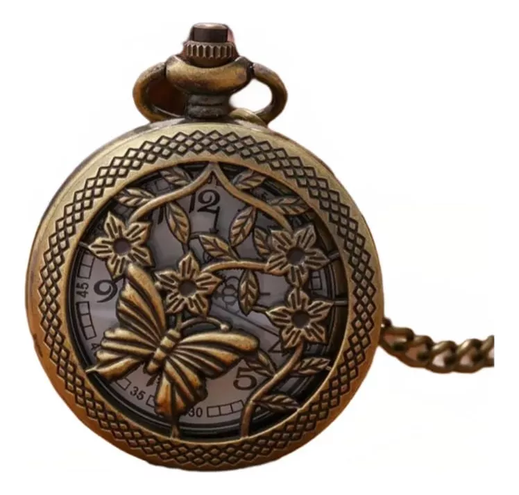 RELOJ DE BOLSILLO CON DISEÑO DE MARIPOSA - 1