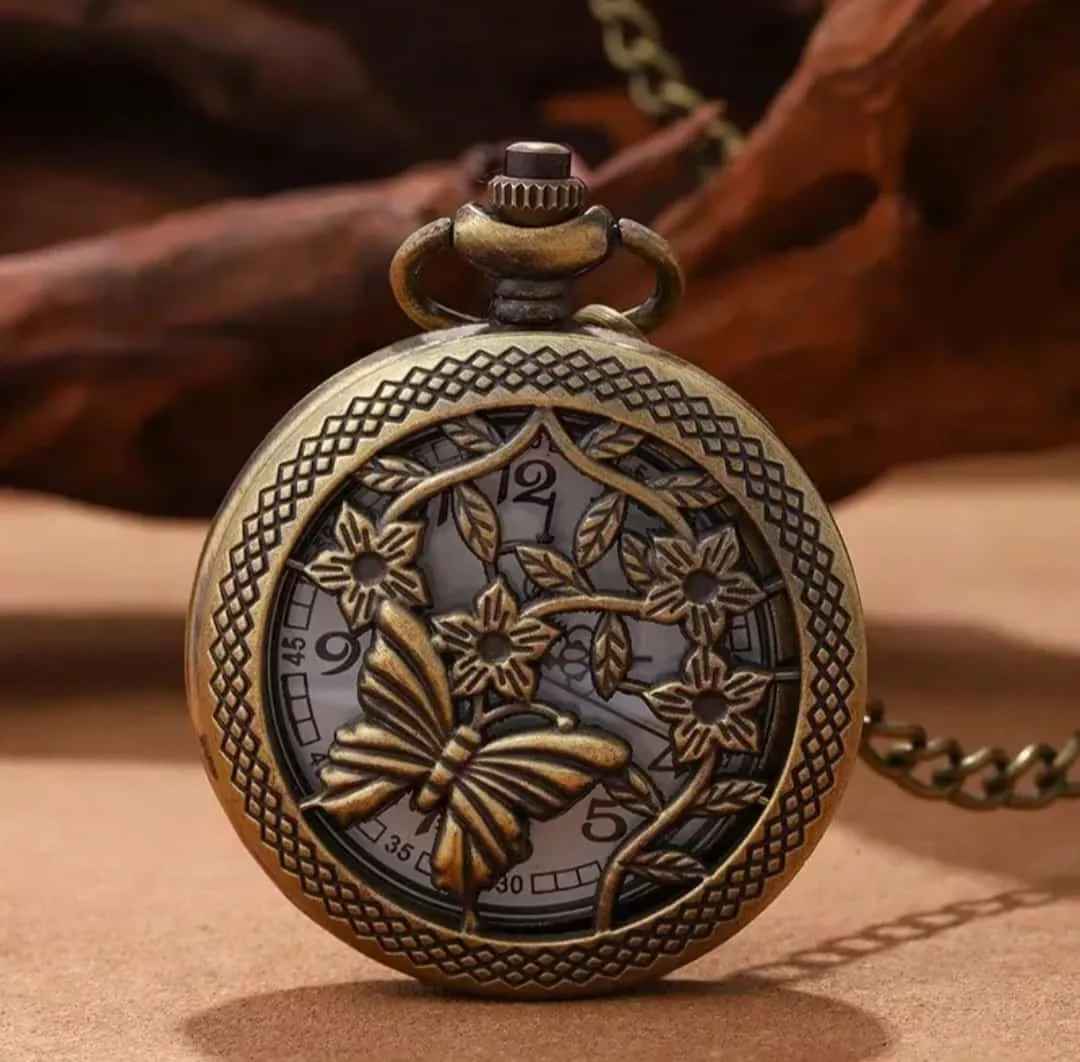 RELOJ DE BOLSILLO CON DISEÑO DE MARIPOSA - 3