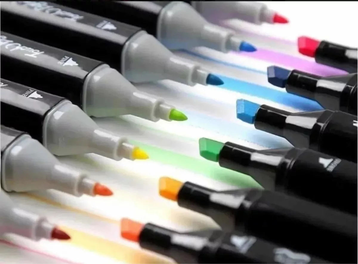 PLUMONES DOBLE PUNTA 80 UNIDADES MULTICOLOR - 2