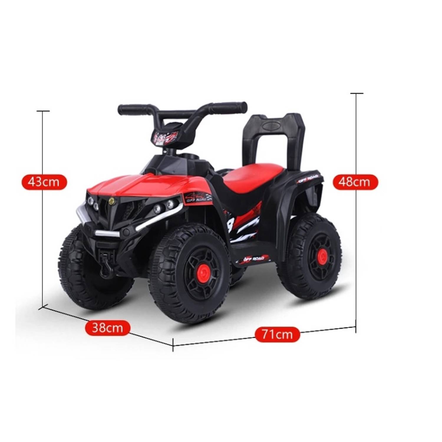 CUATRIMOTO ELECTRICA RECARGABLE A BATERIA ROJA - 3
