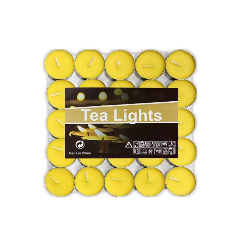 PACK DE 50 VELAS FLOTANTES AMARILLAS - 1