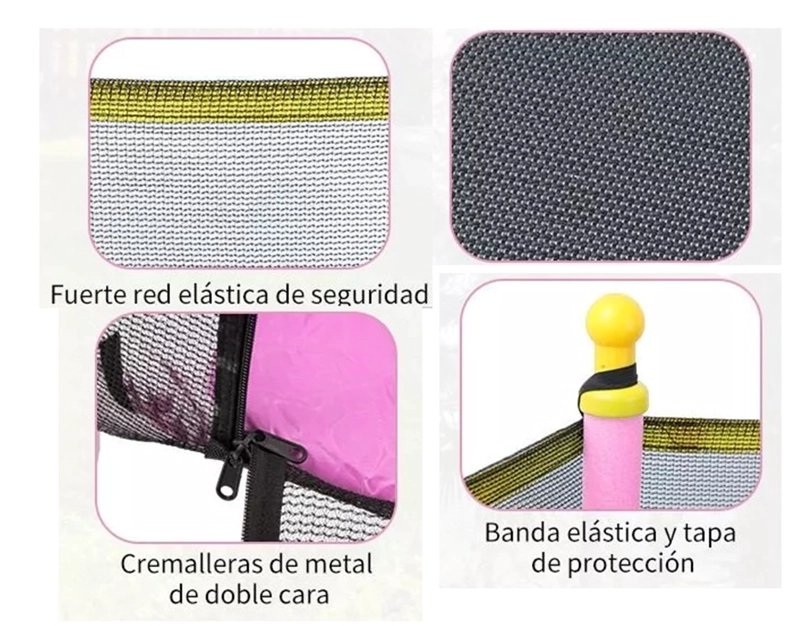 CAMA ELASTICA TRAMPOLIN  SALTARINA ROSADA DE NIÑOS - 3