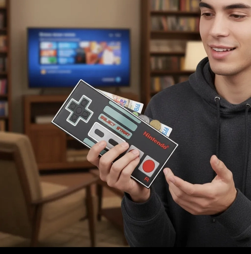 BILLETERA NINTENDO CONTROL NES CLASICO - 3