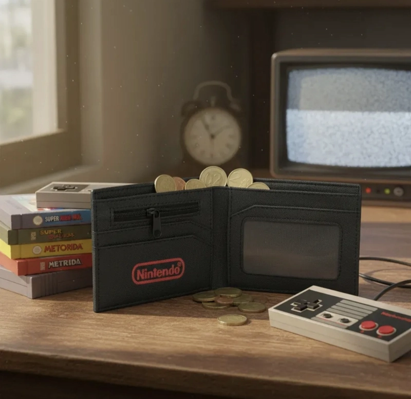 BILLETERA NINTENDO CONTROL NES CLASICO - 5