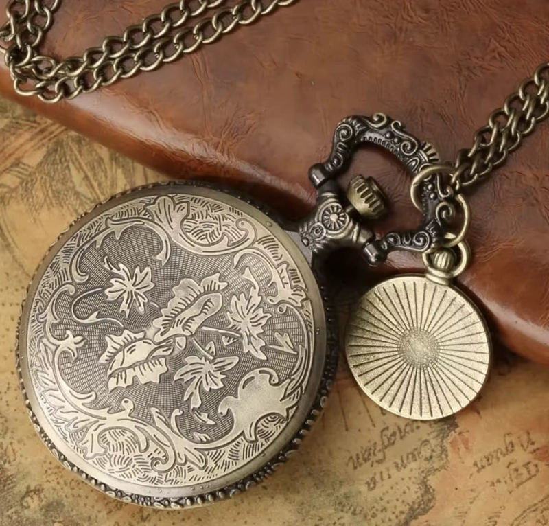 RELOJ DE BOLSILLO ESTILO VINTAGE  STEAMPUNK CON CADENA - 3