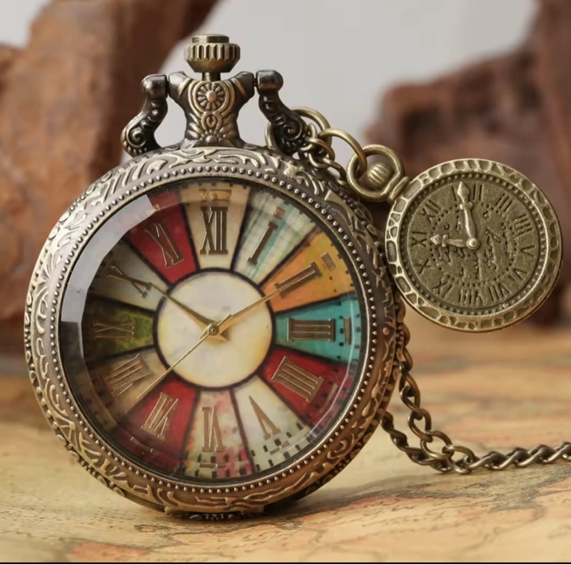 RELOJ DE BOLSILLO ESTILO VINTAGE  STEAMPUNK CON CADENA - 4
