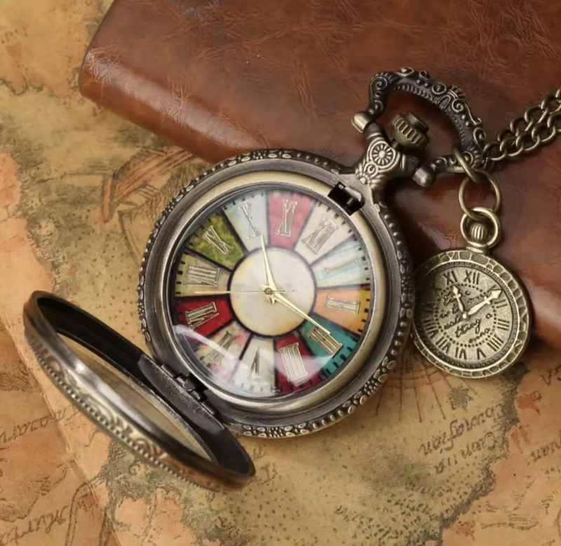 RELOJ DE BOLSILLO ESTILO VINTAGE  STEAMPUNK CON CADENA - 5