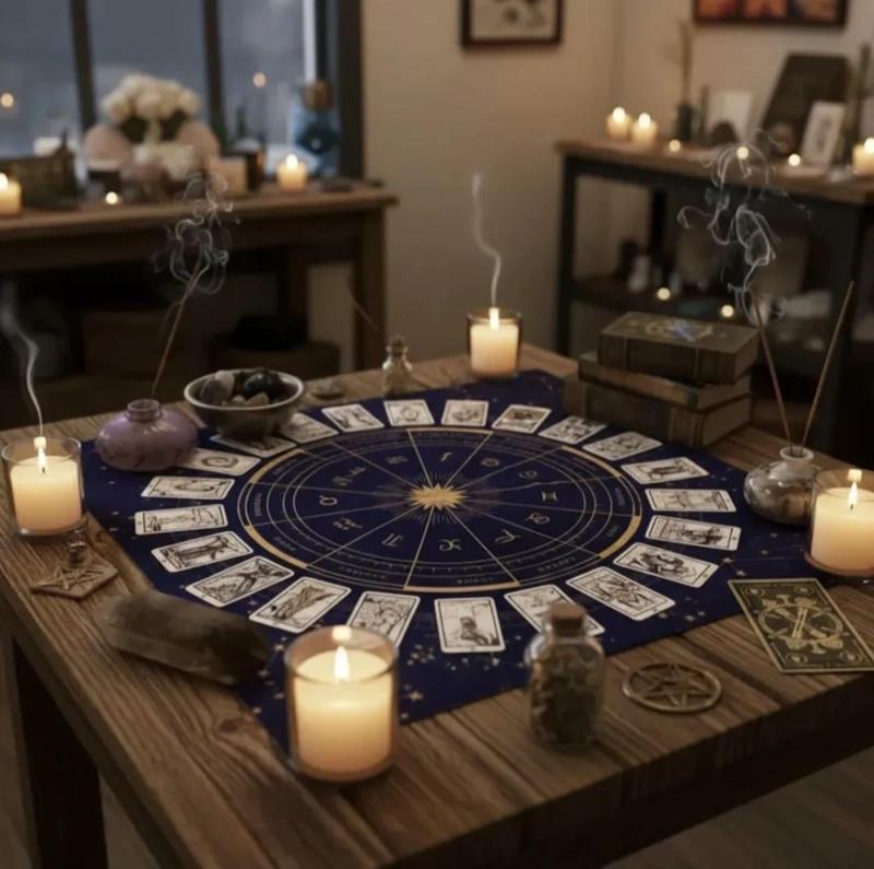 MANTEL PARA TAROT Y ORACULOS ZODIACO – 49 X 49 CM - 4