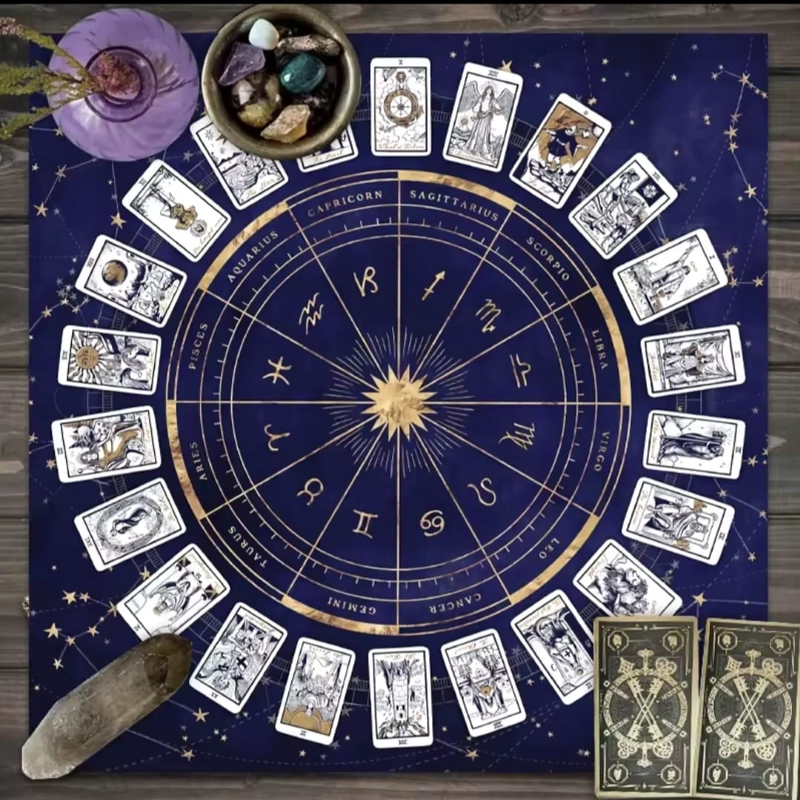 MANTEL PARA TAROT Y ORACULOS ZODIACO – 49 X 49 CM - 5
