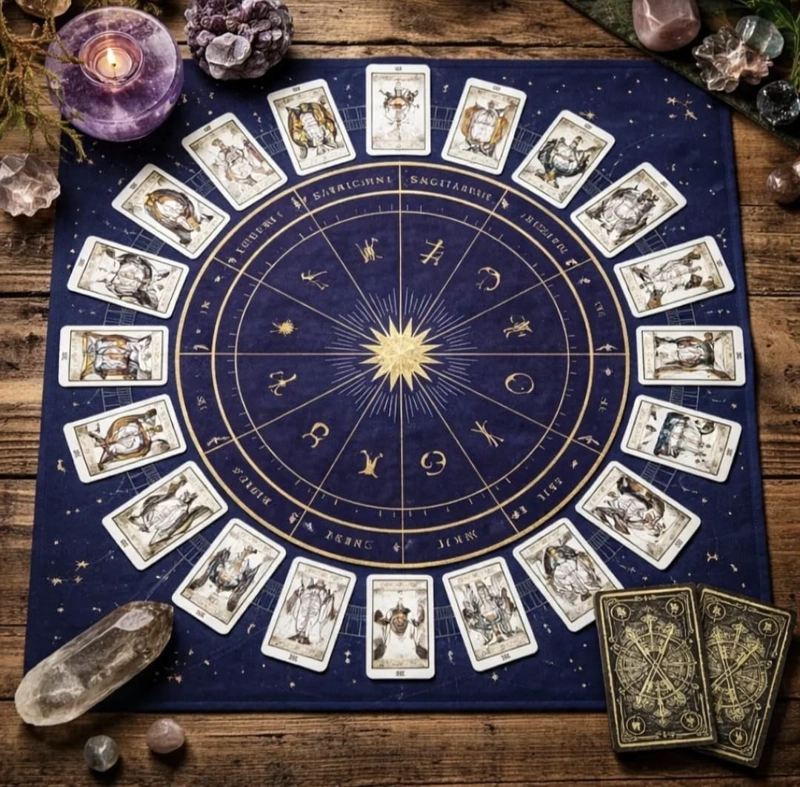 MANTEL PARA TAROT Y ORACULOS ZODIACO – 49 X 49 CM - 6