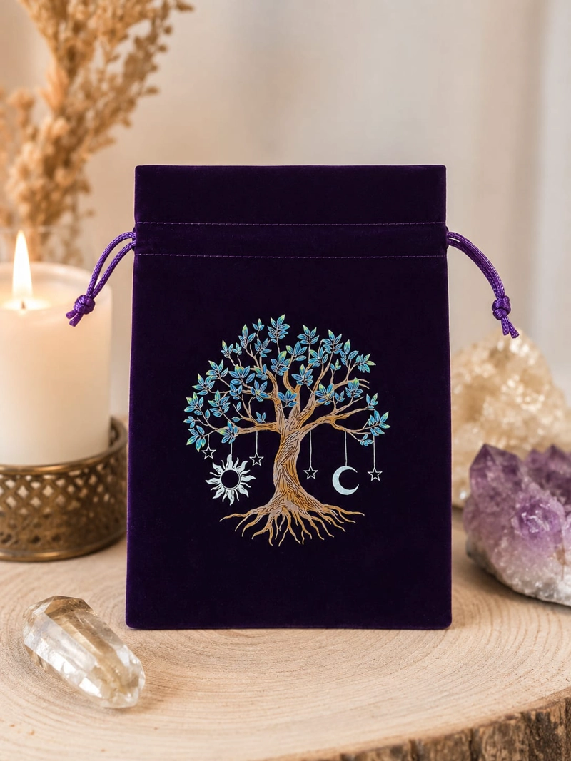 BOLSA DE TERCIOPELO PARA CARTAS DE TAROT – ARBOL DE LA VIDA - 3
