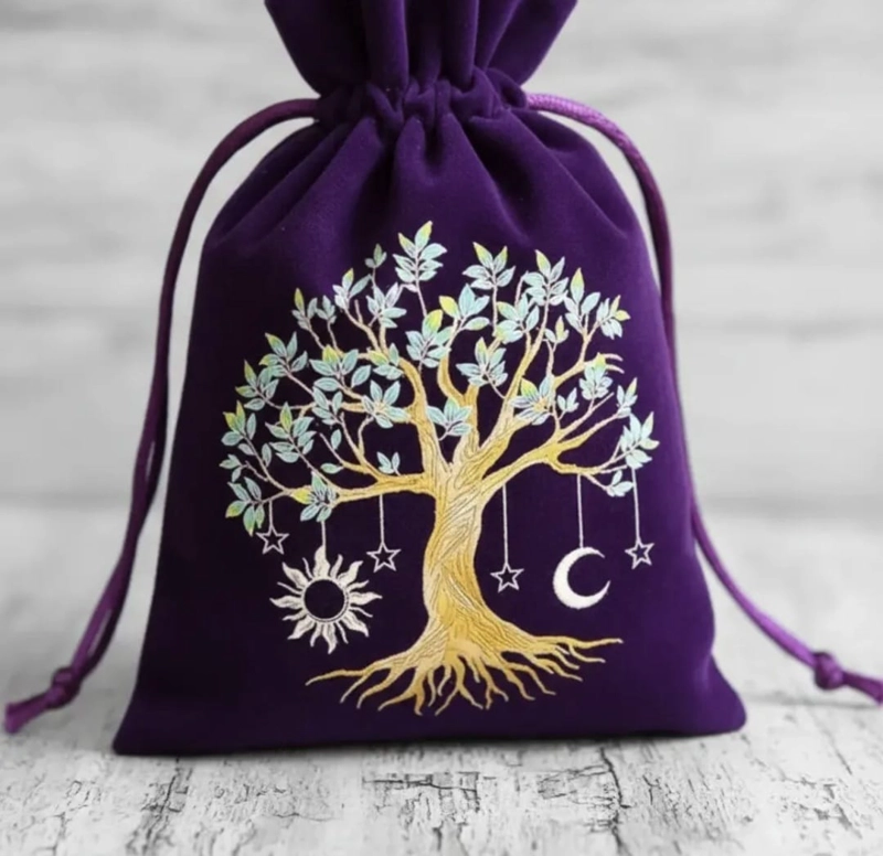 BOLSA DE TERCIOPELO PARA CARTAS DE TAROT – ARBOL DE LA VIDA - 4