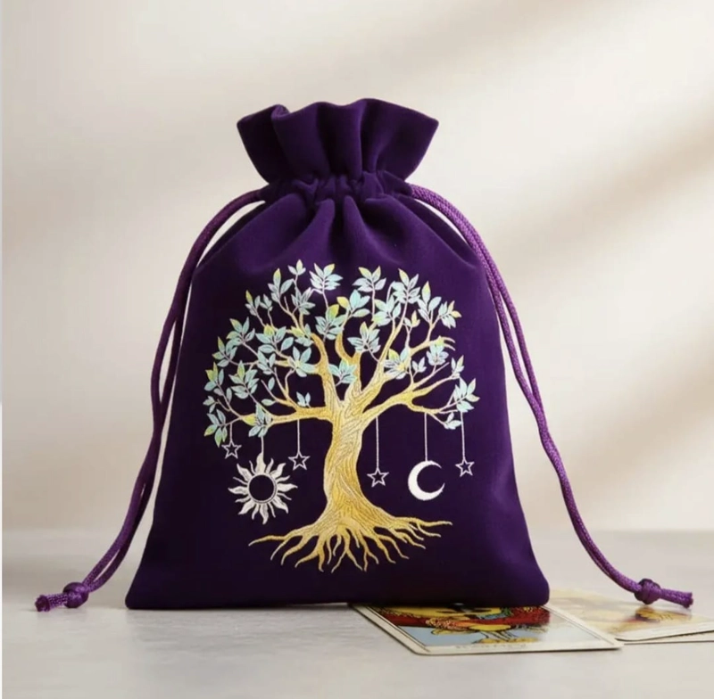 BOLSA DE TERCIOPELO PARA CARTAS DE TAROT – ARBOL DE LA VIDA - 5