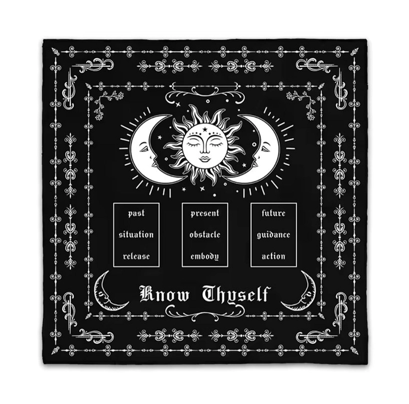 PAÑO LECTURA DE TAROT 70X70 CM SOL Y LUNA - 1