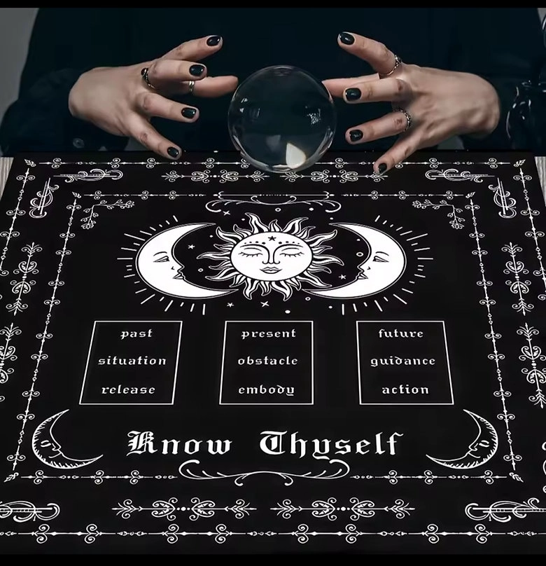 PAÑO LECTURA DE TAROT 70X70 CM SOL Y LUNA - 2