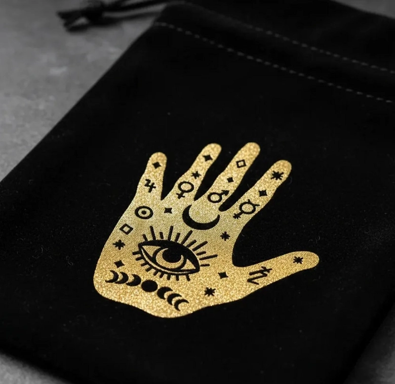 BOLSA DE TERCIOPELO PARA TAROT- MANO MISTICA - 3