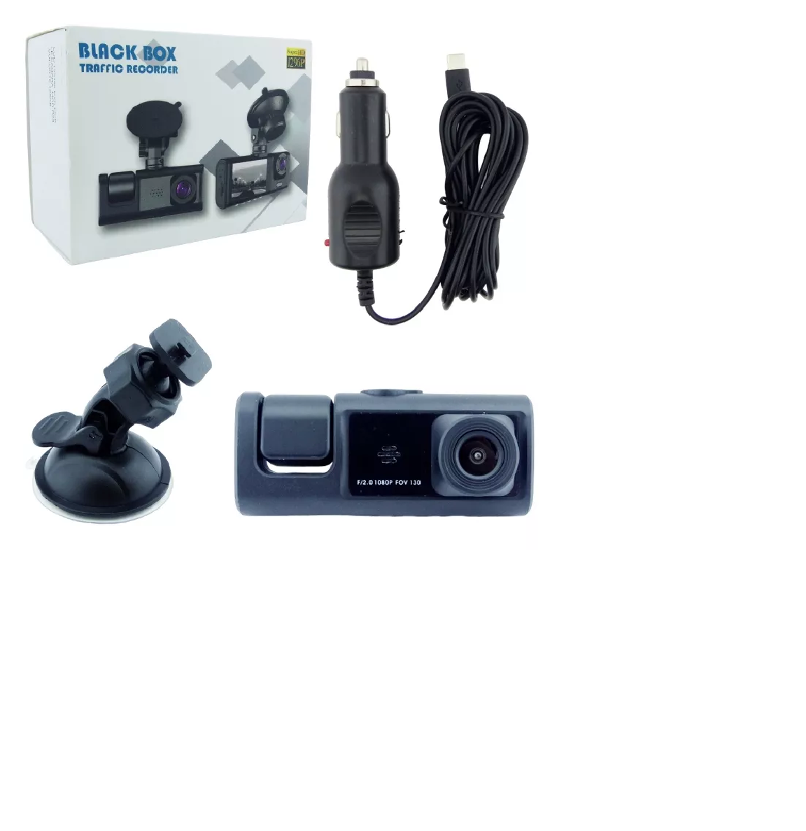 CAMARA TRIPLE PARA AUTO D23 128GB FULL HD PANTALLA 2 PULGADAS - 2