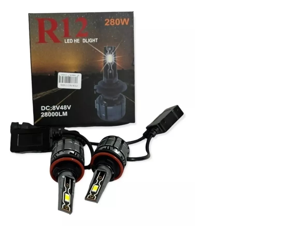 KIT LUCES TURBO LED R12. 280W. 28.000 LUMENES REALES  CON CANBUS CONECTOR H7 - 1