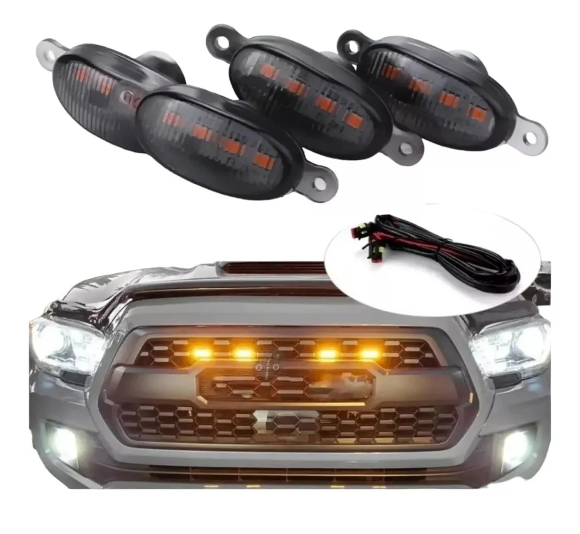 LUCES LED TIPO RAPTOR UNIVERSAL X4 PARRILLA REJILLA - 1