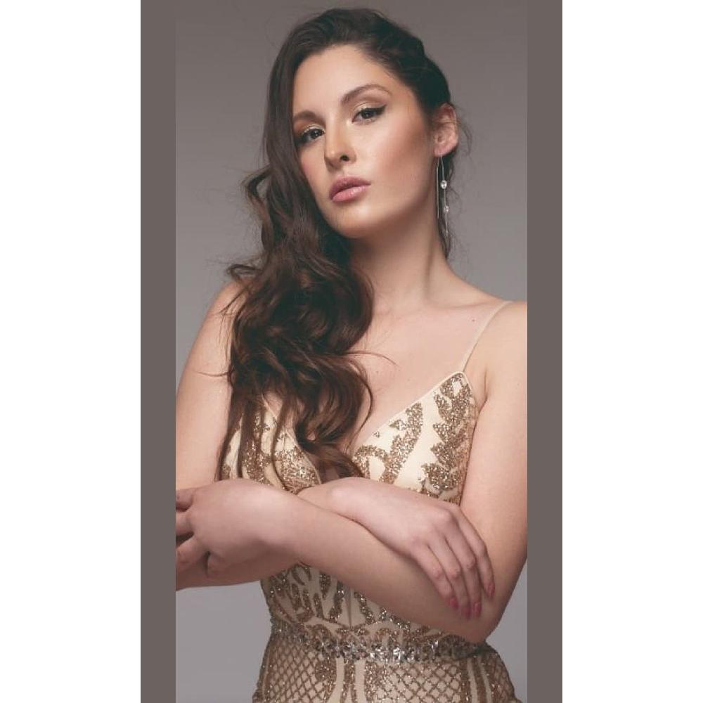 VESTIDO MUJER UNIQUE DORADO CORTO C3161 - 3