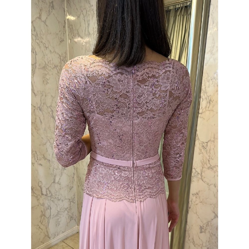 VESTIDO FIESTA MUJER UNIQUE ROSADO LARGO L1708 - 9
