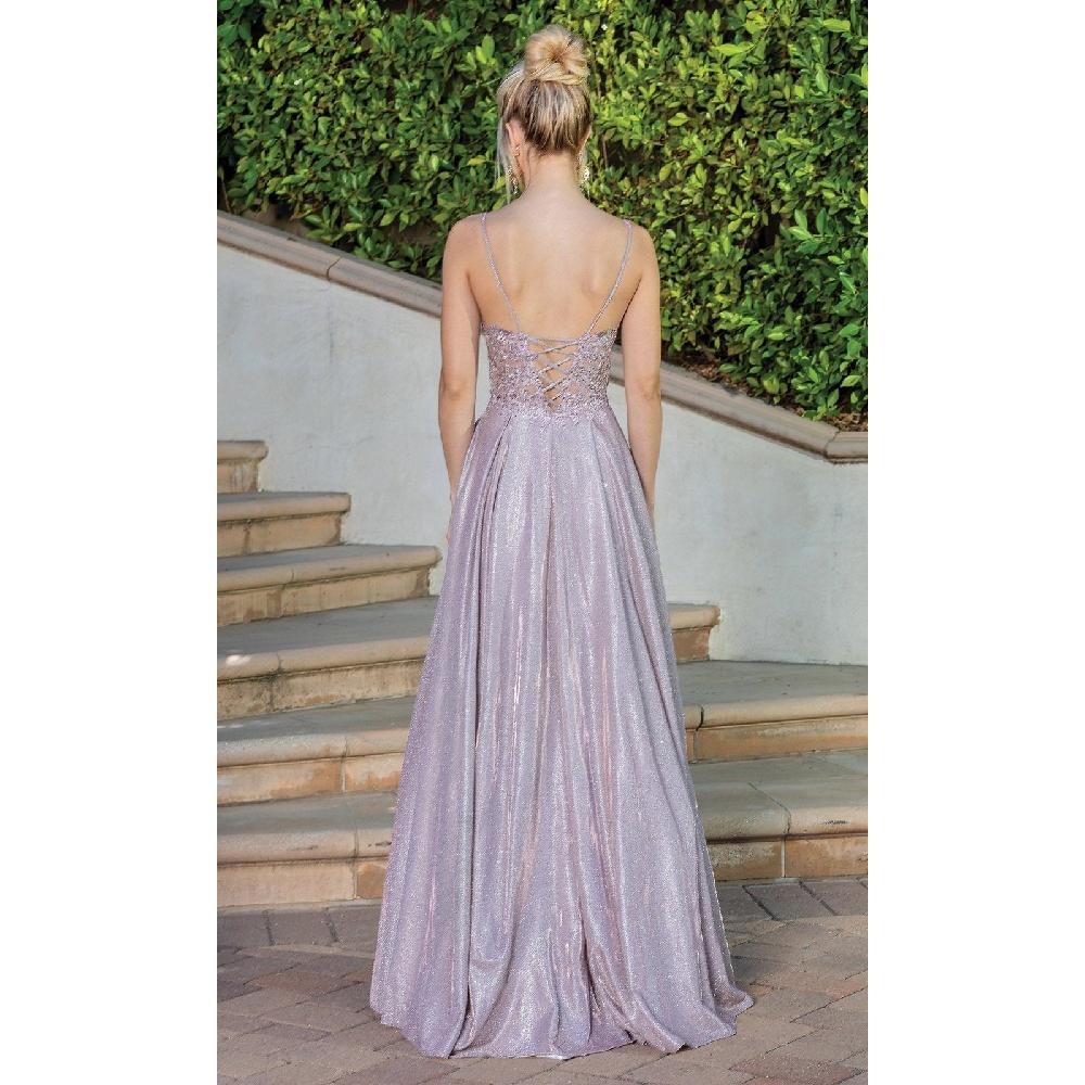 VESTIDO FIESTA MUJER UNIQUE ROSADO LARGO L4261 - 2