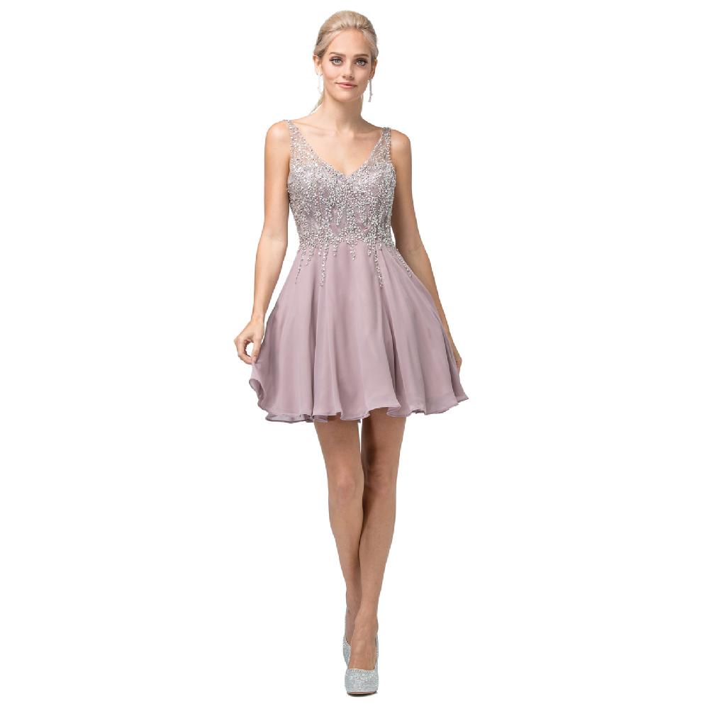 VESTIDO MUJER UNIQUE ROSADO CORTO C3129 - 1