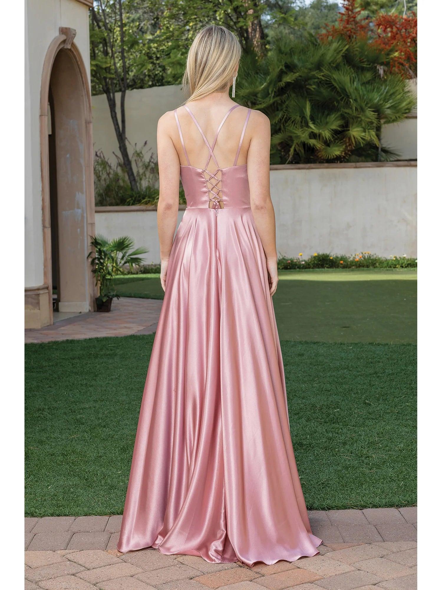 VESTIDO FIESTA MUJER UNIQUE LILA LARGO L4263 - 4