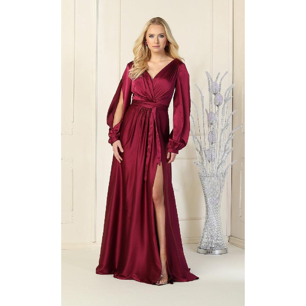 VESTIDO MUJER UNIQUE GRANATE LARGO L1857 - 1