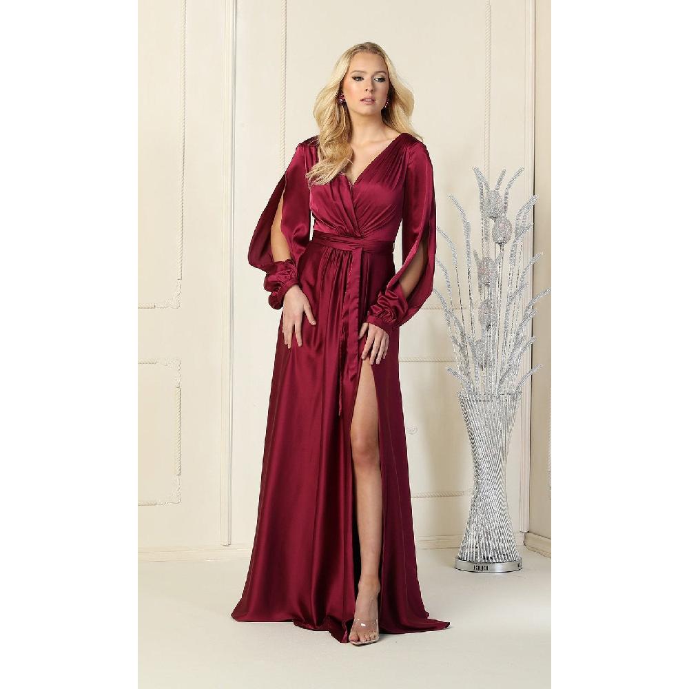 VESTIDO MUJER UNIQUE GRANATE LARGO L1857 - 2