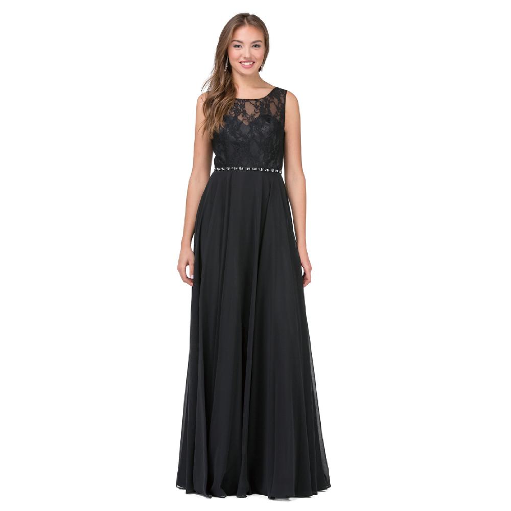 VESTIDO MUJER UNIQUE NEGRO LARGO L2240 - 1