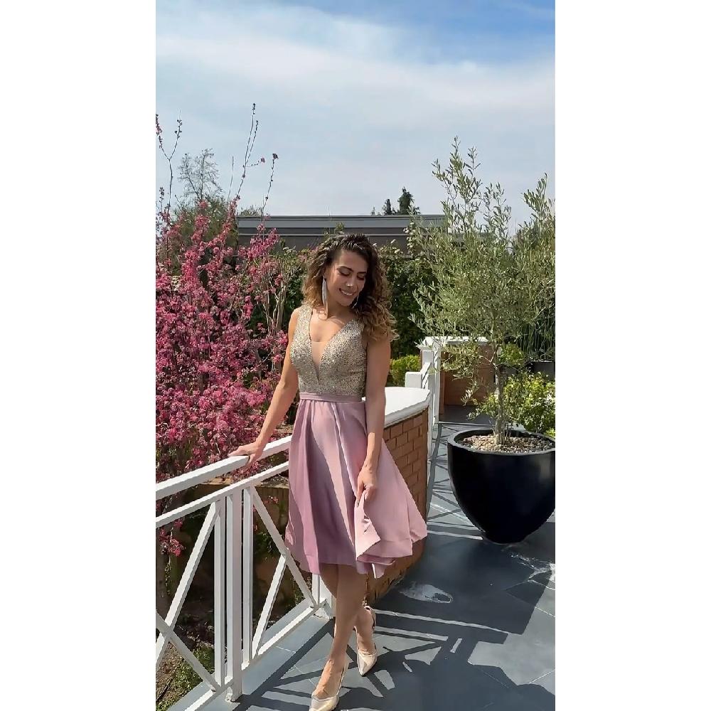 VESTIDO MUJER UNIQUE ROSADO CORTO C8091 - 1