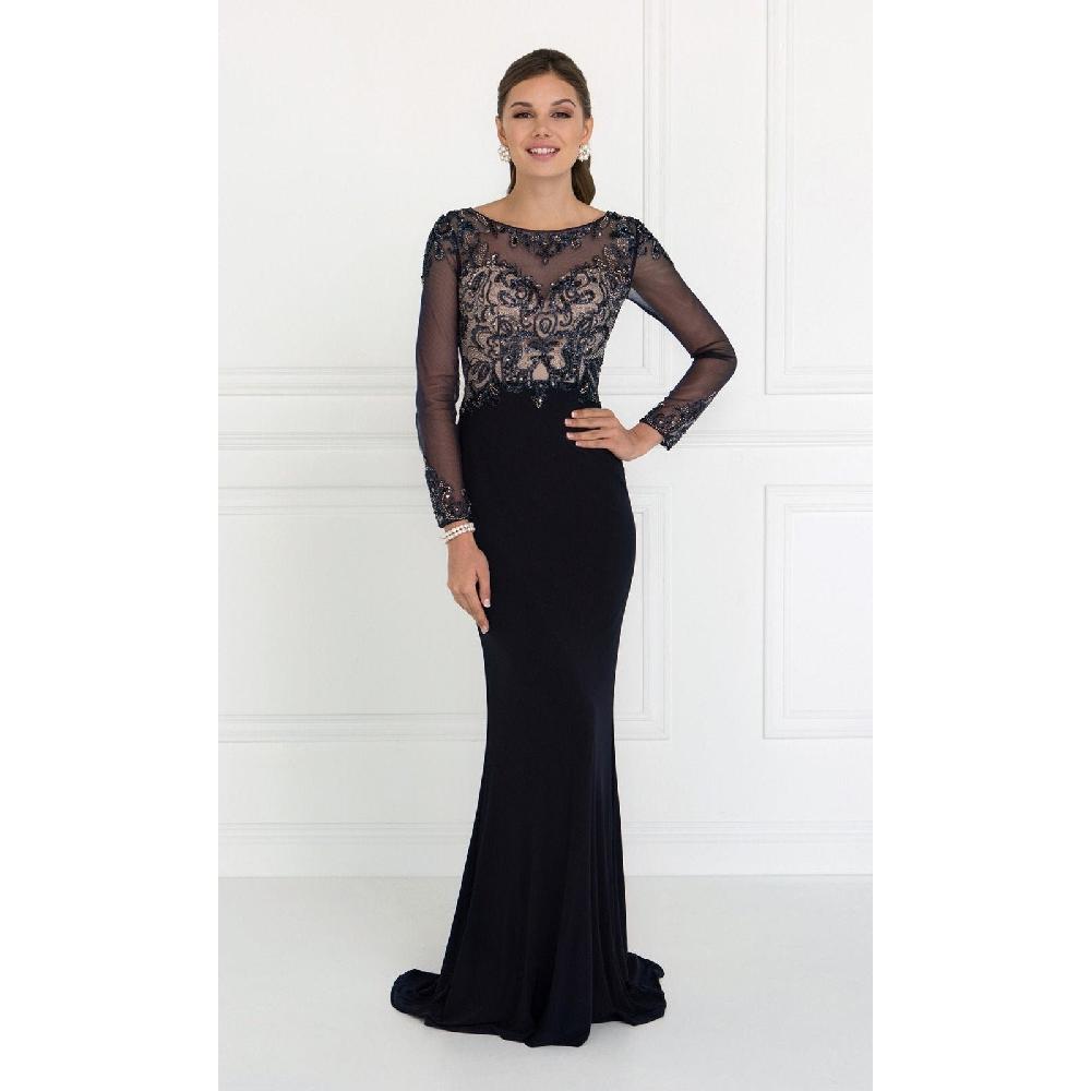 VESTIDO MUJER UNIQUE AZUL LARGO L1506 - 1