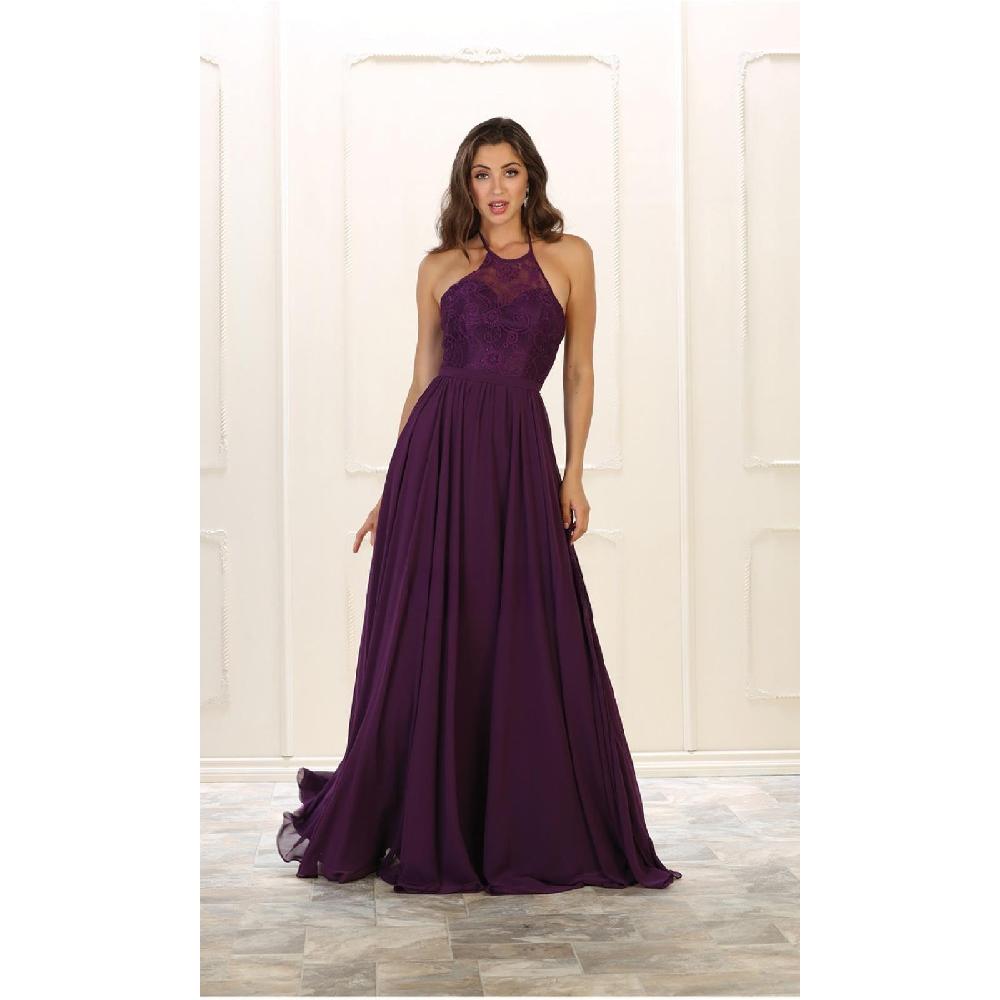 VESTIDO MUJER UNIQUE MORADO LARGO L1507 - 1