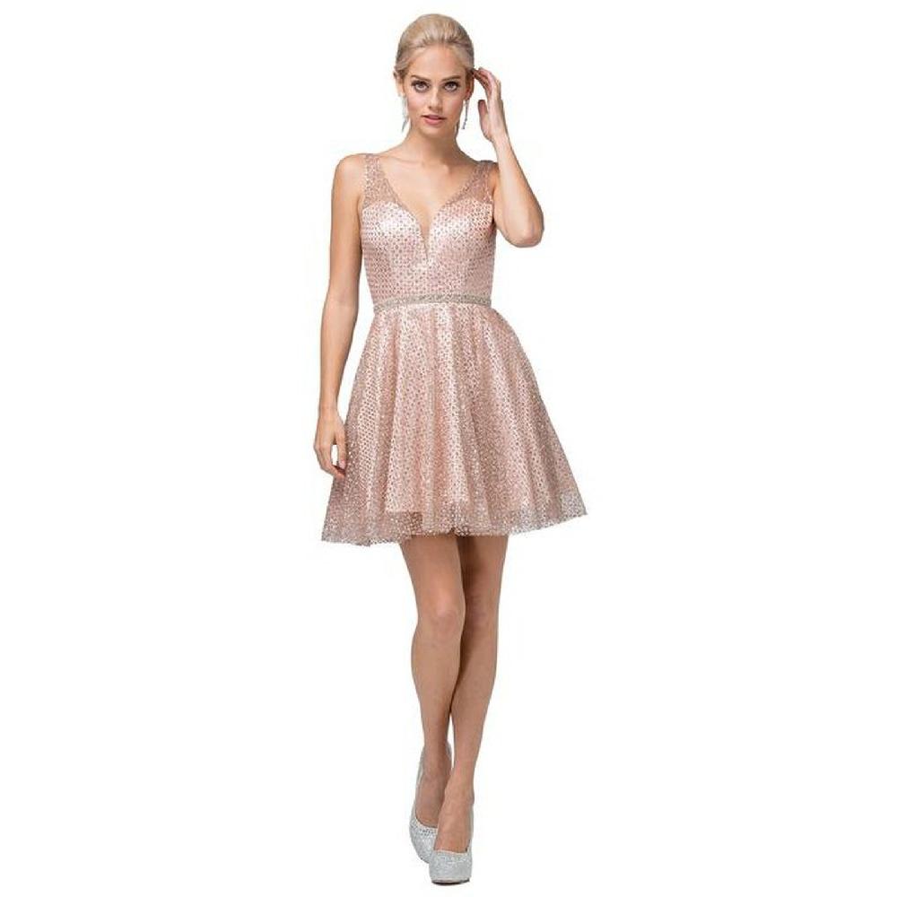 VESTIDO MUJER UNIQUE ROSADO CORTO C3126 - 1